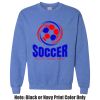 Adult Heavy Blend Heather Royal or Red 60/40 Fleece Crew (S) Thumbnail